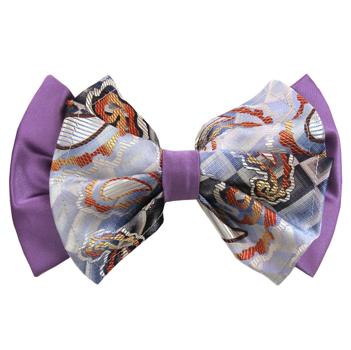 Paisley Purple Big Bow Tie and Matching Handkerchief
