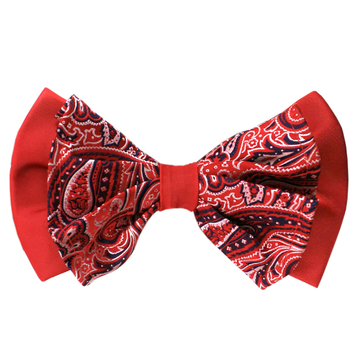 Paisley Red Big Bow Tie and Matching Handkerchief