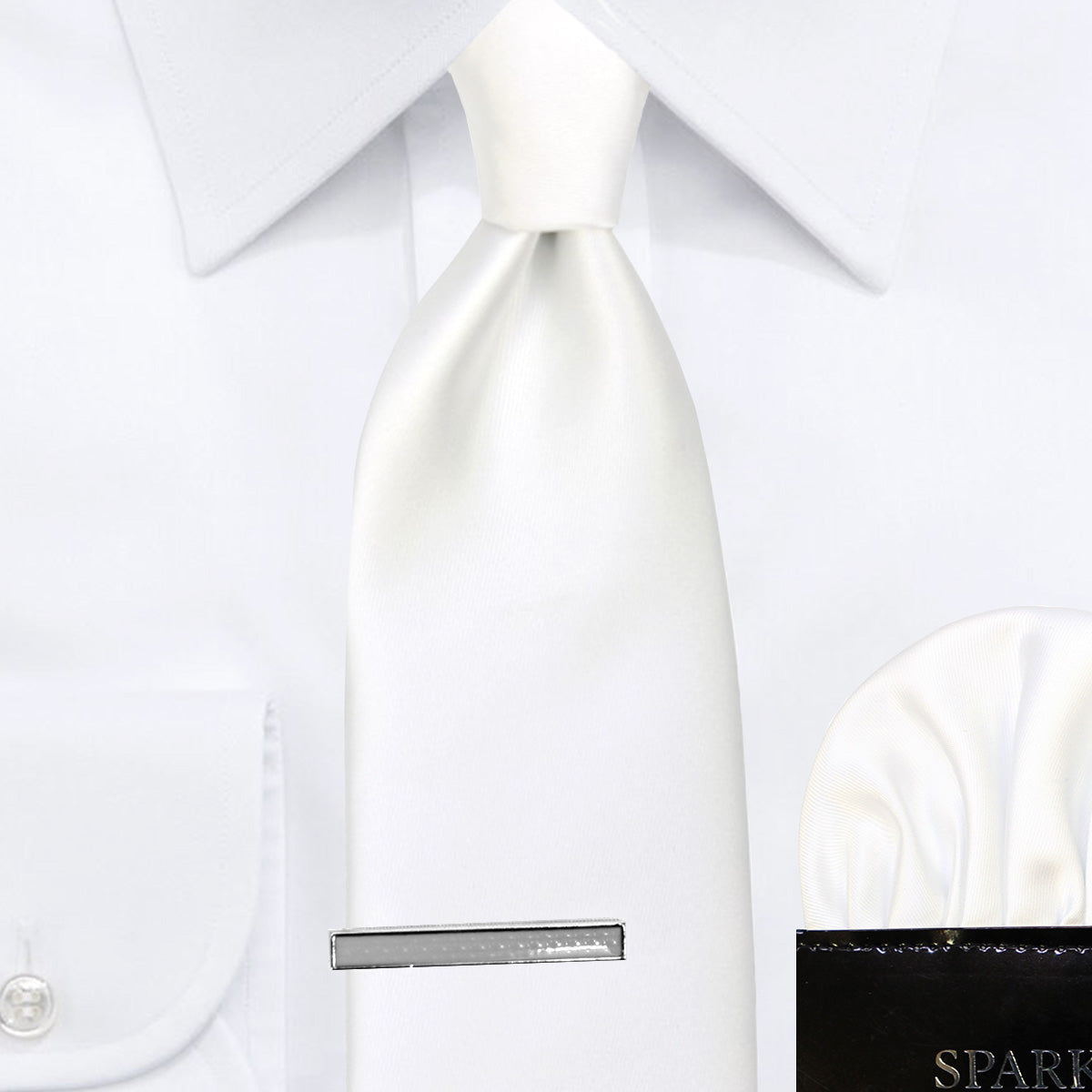 John Sparks x White: Tie + Pocket Square + Tie Bar 2992