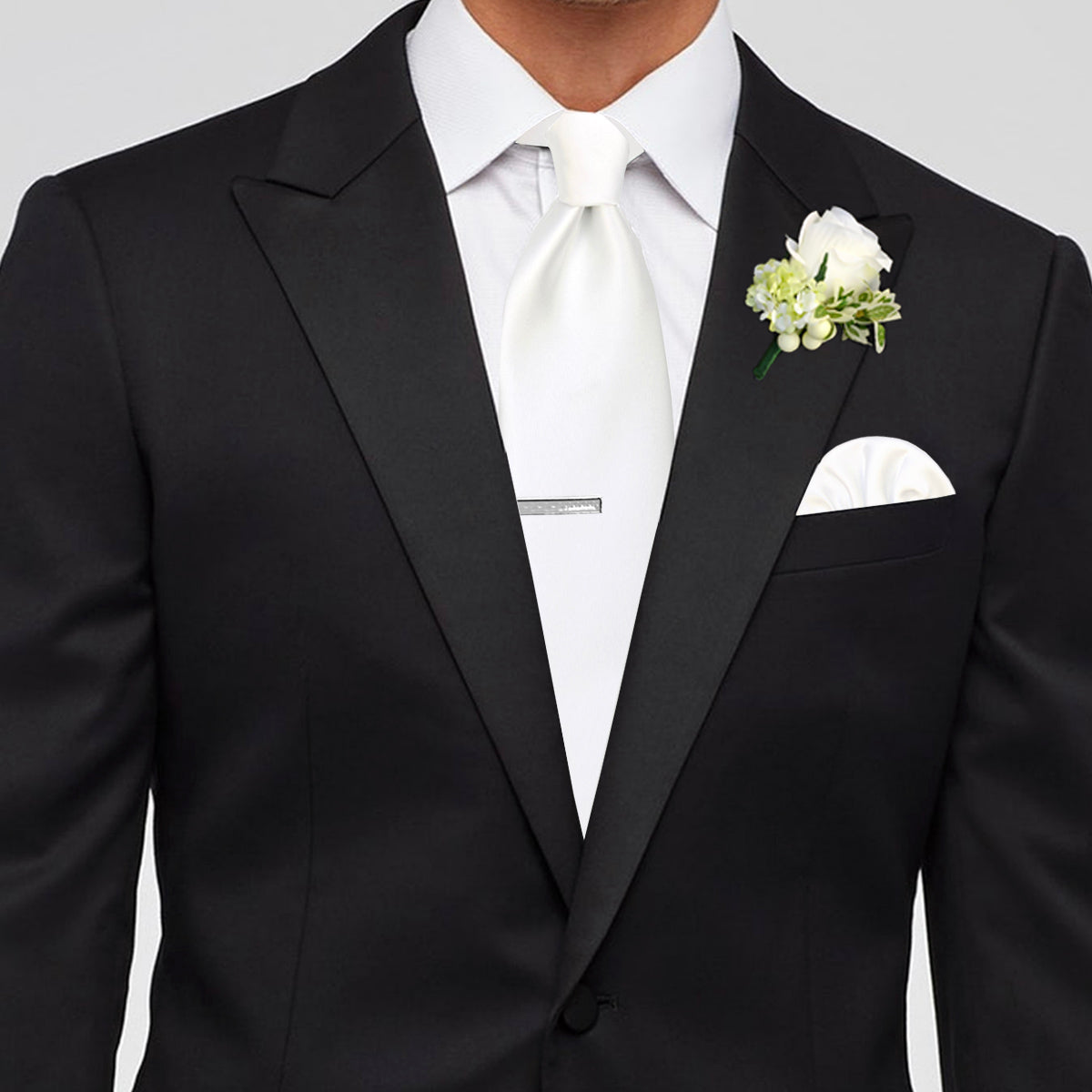 John Sparks x White: Tie + Pocket Square + Tie Bar 2992