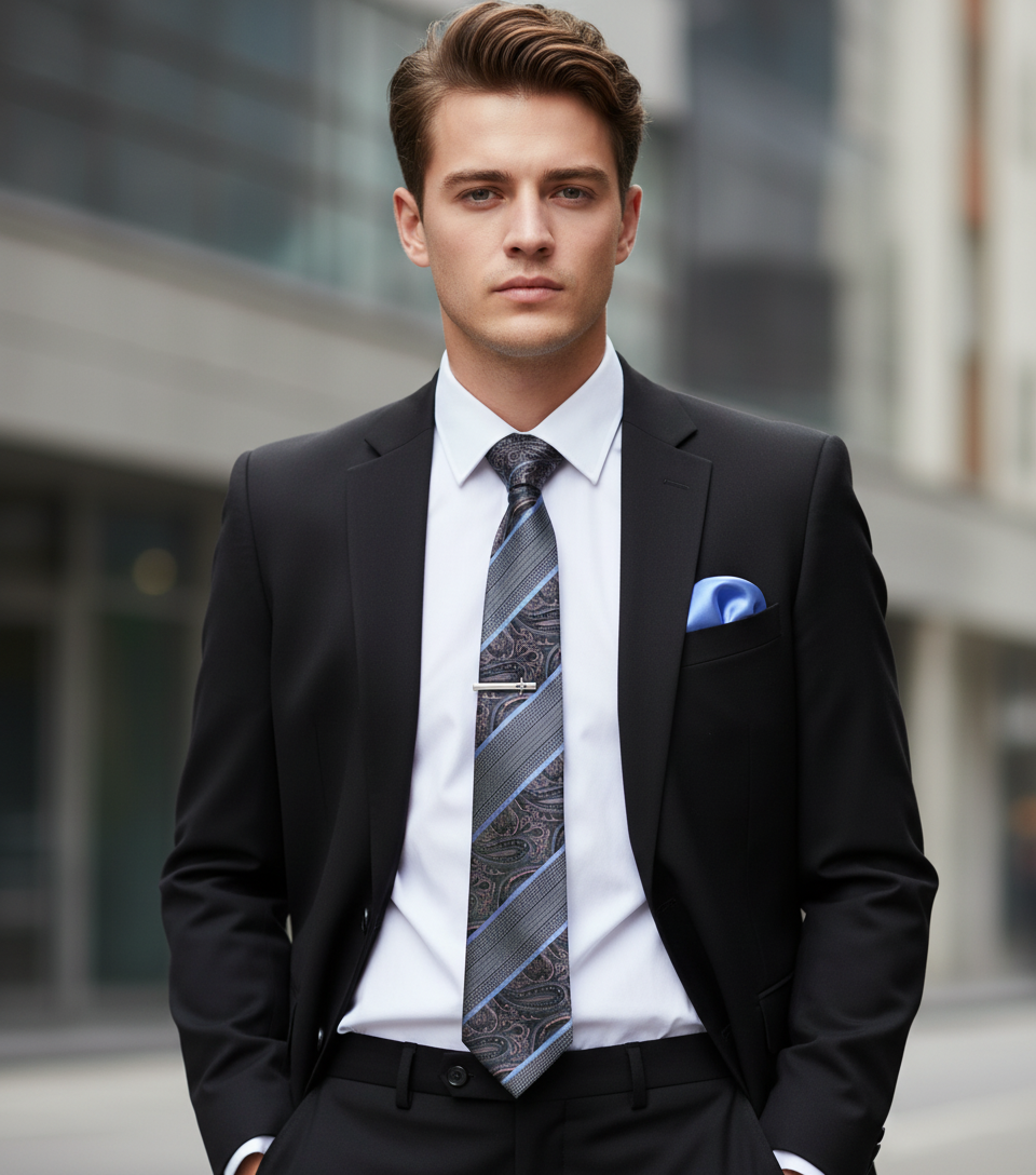 Tie + Pocket Squared + Tie Bar 3906