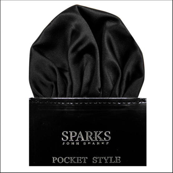 JOHN SPARKS Black – Tie + Pocket Square + Tie Bar