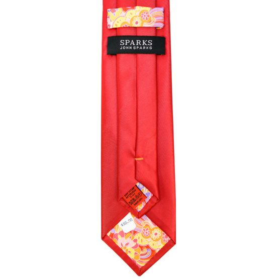 JOHN SPARKS Red – Tie + Pocket Square + Tie Bar
