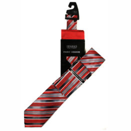 JOHN SPARKS Red – Tie + POCKET SQUARED2 4086