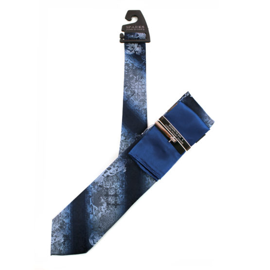 JOHN SPARKS Royal Blue – Tie + Pocket square2 + Tie Bar 4622