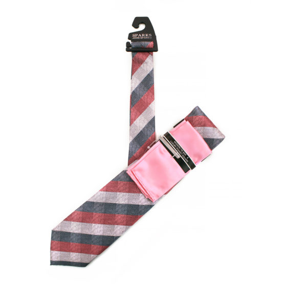 JOHN SPARKS Dusty Pink – Tie + Pocket square2 + Tie Bar 4628