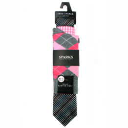 John Sparks Socks & Tie & Pocket Square - Pink 7554